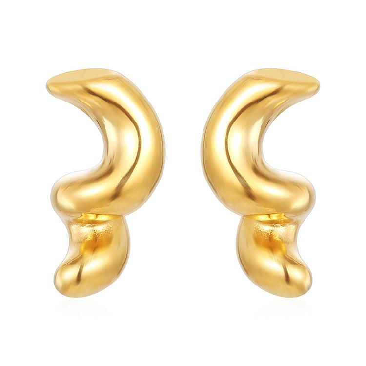 Индивидуальность Нерегулярный Твист Геометрическая Элегантность Высокое Чувство Женские Серьги 18-каратное Золото Гальваническое Покрытие Серьги