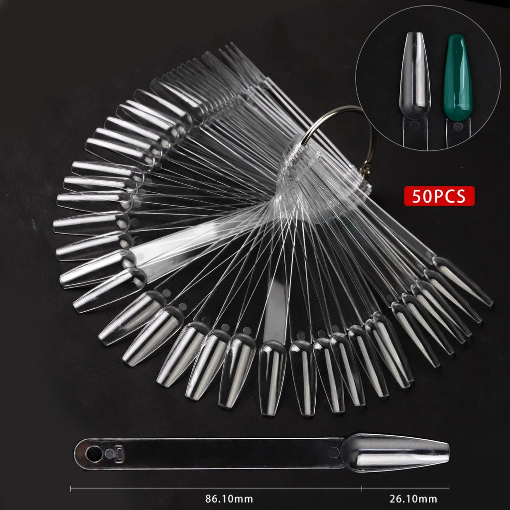 Образцы для нейл-арта, 50 шт., веерная цветовая карта, демонстрационная доска для отработки образцов лака для ногтей, клей для лака