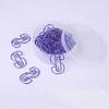 20pcs Purple Alphabet S Paper Clips in Clear Box Funny Cute Bookmarks Planner Metal Clip