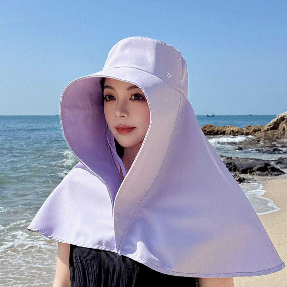 Wide-Brimmed Shawl Fisherman Hat Sunscreen Mask Hat Simple Picking Tea Hat Summer