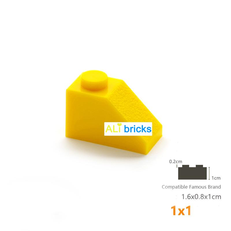 50 шт. Набор Строительных Кирпичиков Скошенные 1x1 Образовательные Конструкторы Игрушки для Детей Совместимы по Размеру с Брендами