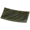 Sushi Plate 21cm Shinogi Wave Carved Plate with Oribe Made In Japan J-Kitchens (Rectangular Plate) Lacquer, Shatter-Resistant,