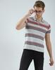 MONTE CARLO Mens Striped Collar Neck T-Shirt