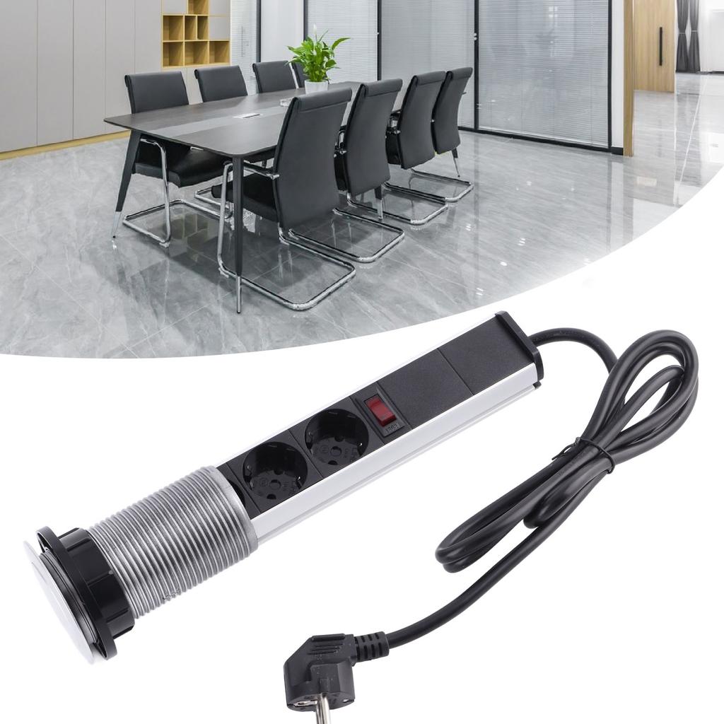 Выдвижная розетка с 3 вилками европейского стандарта и USB-розеткой из алюминиевого сплава, встроенной в столешницу, розеткой переменного тока