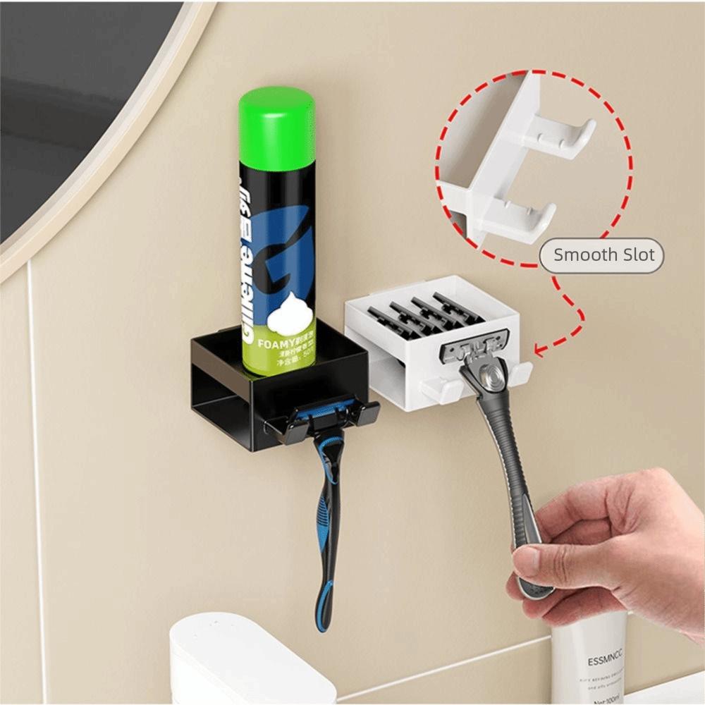 No Drilling Required Shaver Storage Rack Multi-Functional Reusable beard grooming Storage Holder Damage-Free