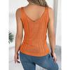 HNXC Весенне-летний повседневный однотонный топ с V-образным вырезом и вырезами, вязаный свитер для отпуска, женская одежда