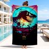 Dinosaur Moonlit Adventure Beach Towel, Microfiber Beach Towel, Perfect For Pool, Beach, Travel, Home Decor Beach Party Fan gifts