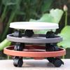 Heavy Duty Flower Pot Wheels Movable Round Plastic Tray Plant Stand Flower Pot Rack Office