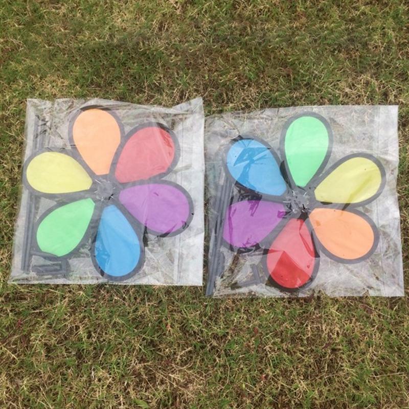 Новый красочный Радужный фейковый цветок-спиннер, ветряная мельница, сад, двор, открытый декор