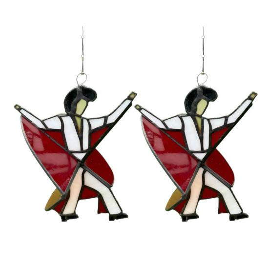 Танцующий король Подвесное украшение Витражный стиль Спиннер Кинетический Акриловый Подвесной