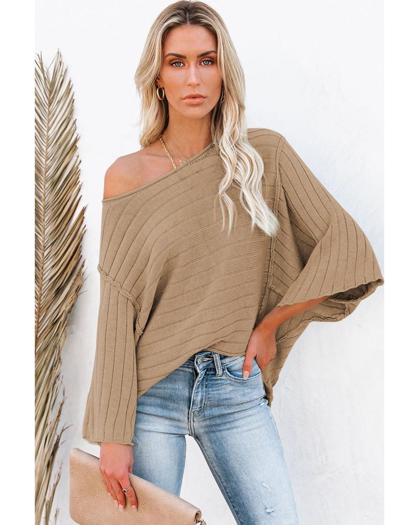 Azura Exchange Топ «летучая мышь» с открытым швом из рубчатой вязки