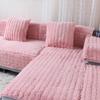Autumn Winter Thick Plush Sofa Cushion Non-slip Solid Color Couch Cover Armrest Towel Fabric Backrest Cover Europe L-shape