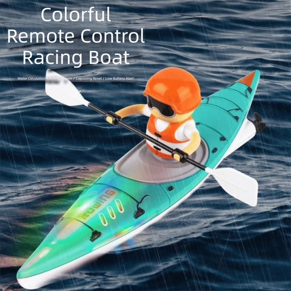 Rechargeable Battery RC Boat Toy Light Speedboat Racing Ship Remote Control Boat Boys Kids Gift