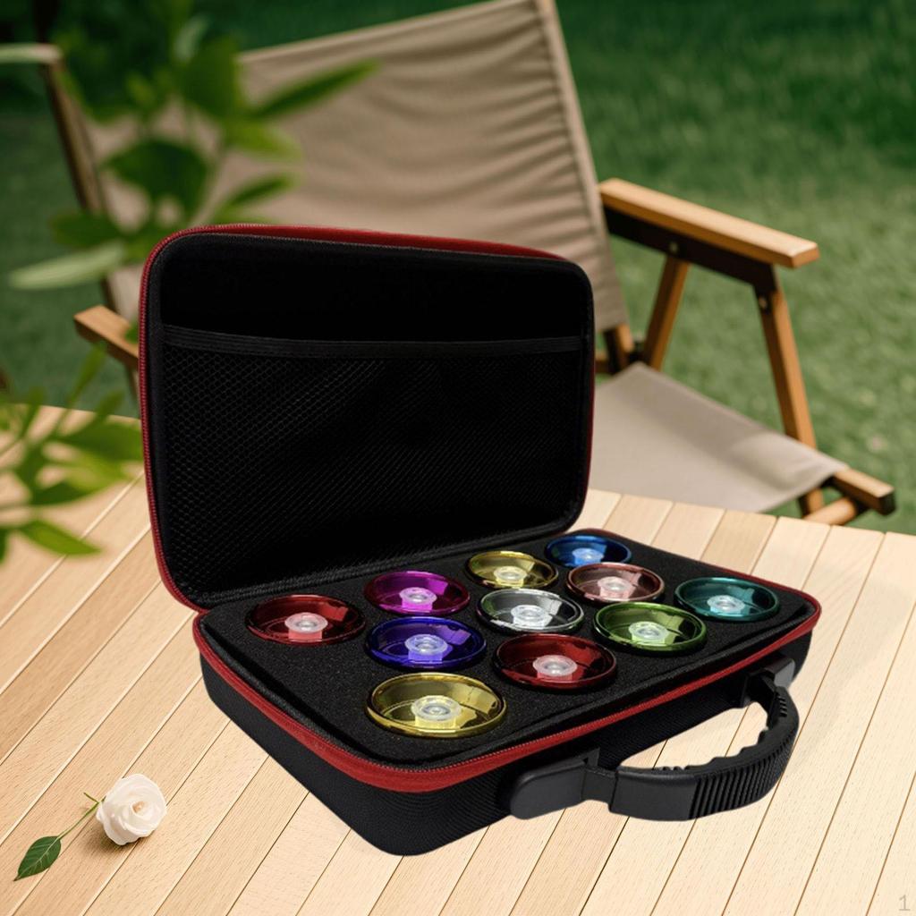 Yo Ball Organizer Case with Handle and Mesh Section for Accessories 11 Slots