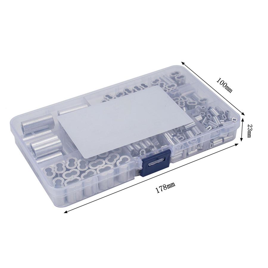 245 × M1.2 / 3/4 / 5 7-размерный алюминиевый обжимной наконечник-петля, набор для обжима тросов и кабелей, такелаж