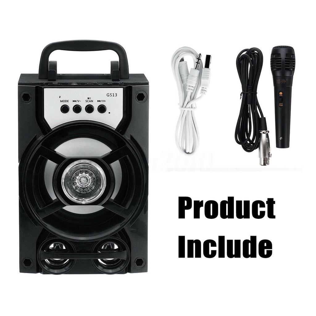 3D беспроводной Bluetooth-динамик, портативный звуковой ящик, бас-стерео сабвуфер, поддержка USB/TF-карты/AUX-in/FM с проводным подключением