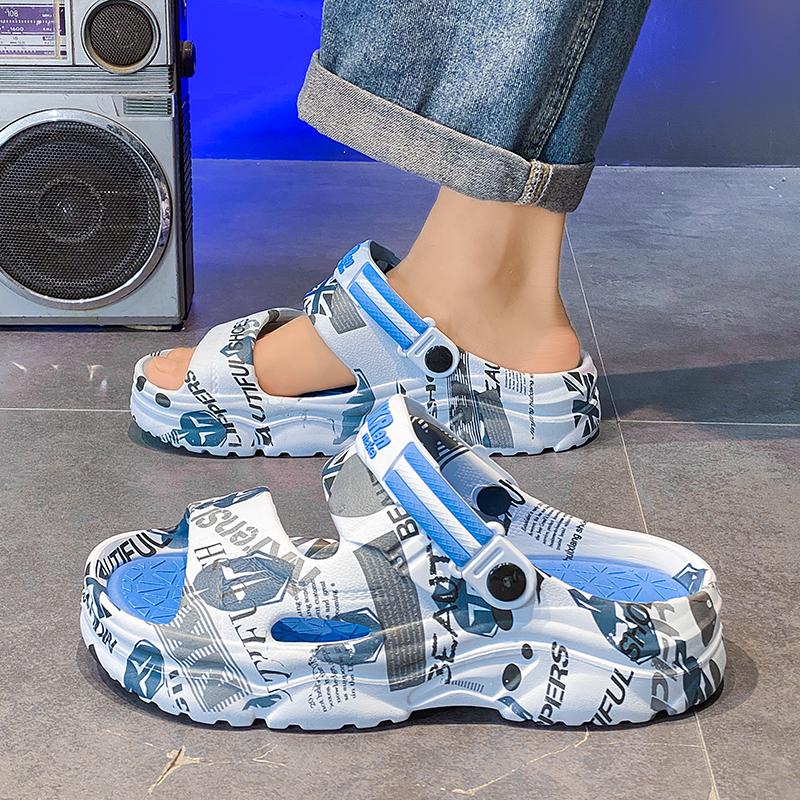 Новые мужские сандалии большого размера на толстой подошве легкие тапочки мужские модные повседневные спортивные сандалии дышащая пляжная обувь для мужчин