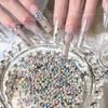 100 шт. Разноцветные мини-кристаллы для ногтей - круглые Стразы с плоским дном для украшения маникюра