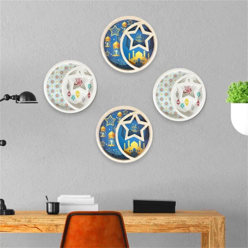 Stylish Wood Dessert Tray with Moon and Star Shape Delicate Dessert Container Natural Wood Sweets Storage Containers