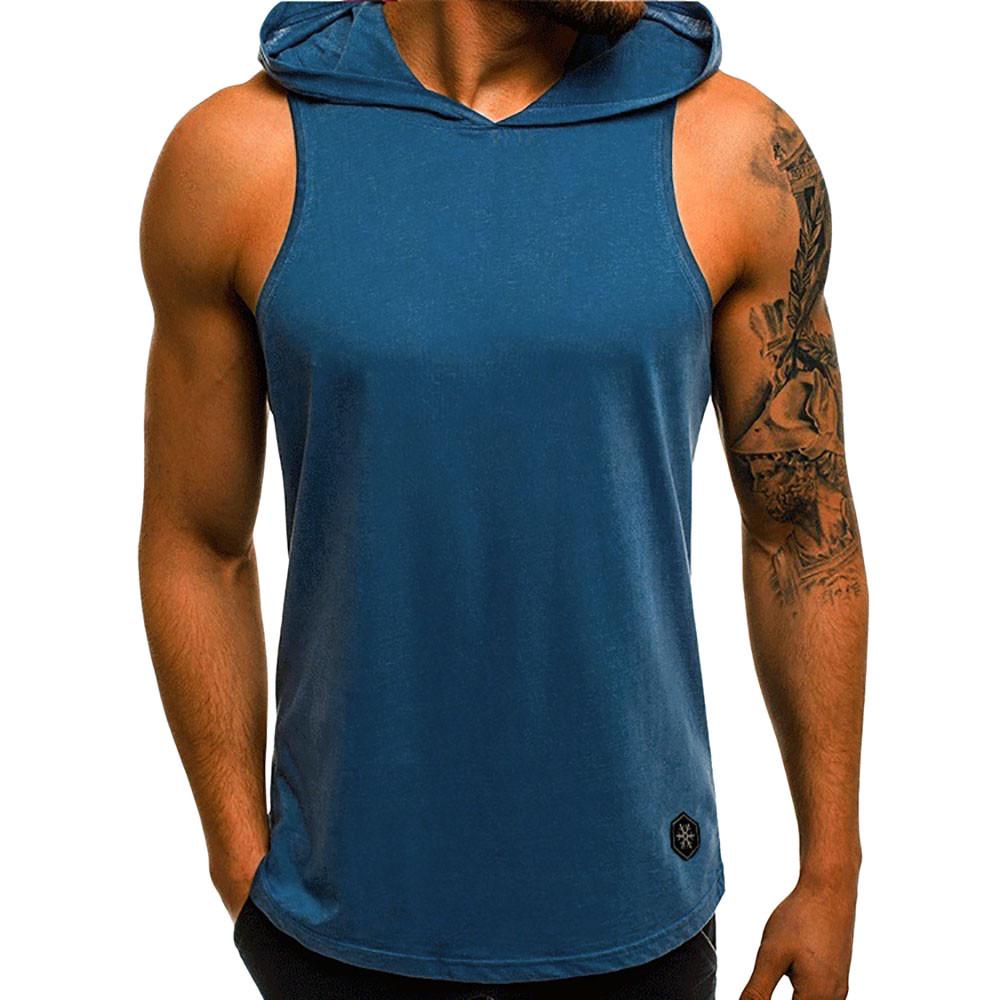 Summer Men Fashion Casual Letter Printed Slim Sleeveless Hooded T Shirt Tank Top Vest Blouse Comfortable High Quality Unique Personalized Clothes