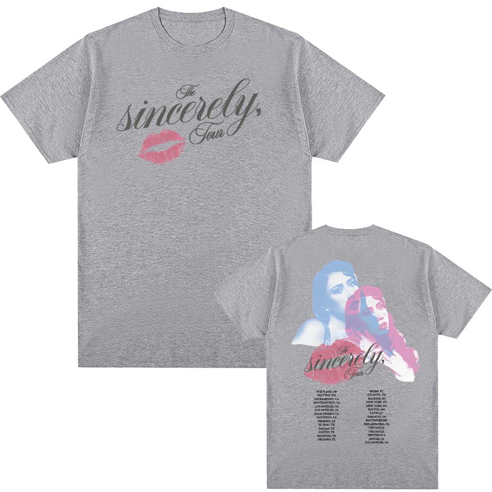 Sincerely Tour Crewneck Tee 2025 New Kali Uchis Tops Summer Hip Hop 100cotton Teeshirt High Quality Retro Round Neck Tshirt