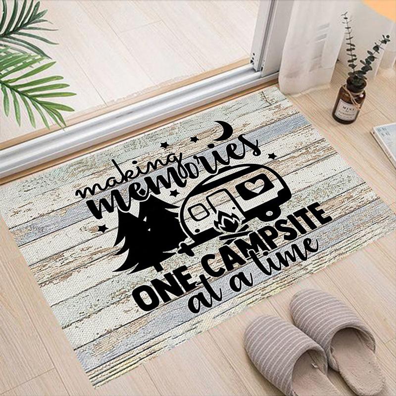 Cartoon Camping Floor Mat Entrance Welcome Doormats Kitchen Rug Home Decor Carpet Non-slip Area Rug Anti-slip Machine Washable