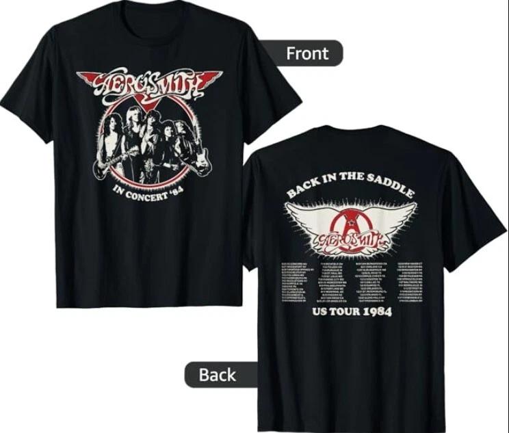 Aerosmith - Back In The Saddle 1984 Tour 100% Cotton T-shirt Mens Tees Top