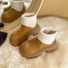 Женские зимние снежные ботинки Birkenstock на толстой подошве, увеличивающие рост, CM, из бархата, утолщенные, с интегрированным мехом, хлопковые туфли