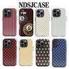 Роскошный Чехол для Телефона Clmj Ins Корея Серия Точки Полоски для iPhone 17 16 15 14 13 12 11 X Air Pro Max Plus Двухслойная Задняя Крышка
