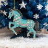 Horse Christmas Ornaments Sparkly Rhinestone Horse Hanging Decoration Acrylic Christmas Tree Ornament for Winter Xmas Party Supplies Holiday Decor