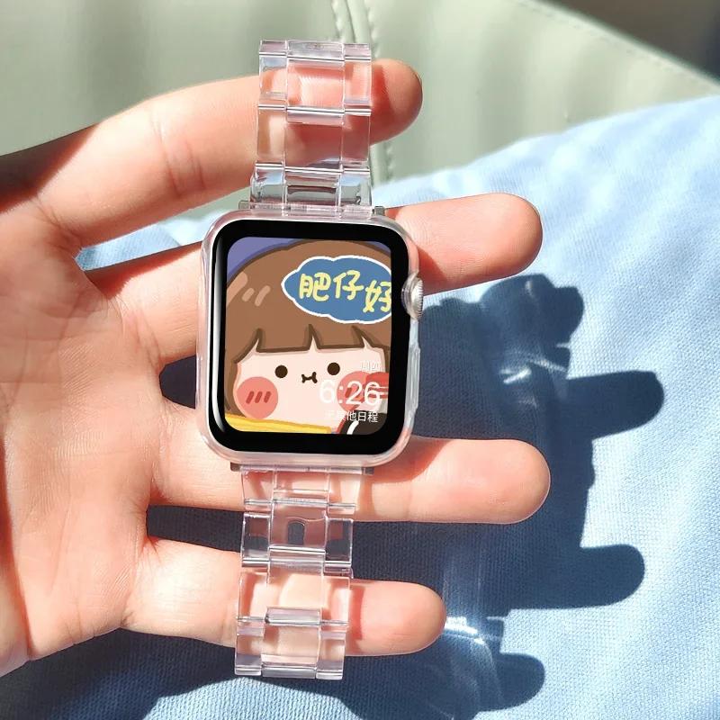 Женский ремешок для apple watch band ultra 3 49мм 44мм 40мм 41мм 45мм звеньевой Конфетный браслет iwatch series 9/8/7/SE 6 5 11 10 42ММ/46ММ