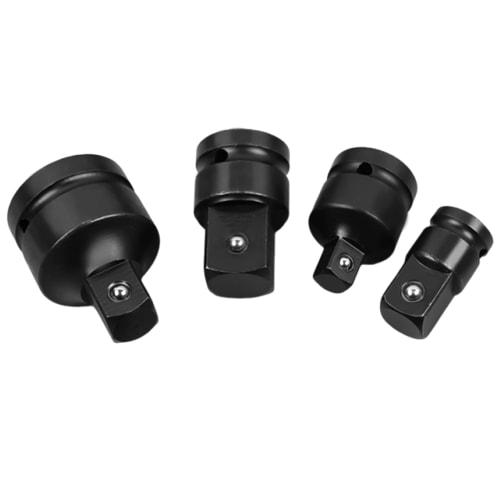 VitalBloom Socket Adapter Set, 4-Piece Drive Conversion Socket Set, 6.35mm (1/4"), 9.5mm (3/8"), 12.7mm (1/2"), Heat-Treated, High-Strength, for Tire