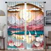 Blackout Curtains for Camera Landscape Art Shades Elegant Room Curtains 2 Pieces Window Curtain Tulle for Bedroom Partition Home