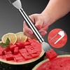 Watermelon Cutter Stainless Steel 2-in-1 Fruit Fork Cutting Tool Double Head Fruit Slicer Portable Watermelon Slicer Kitchen Fruit Cutter Machine