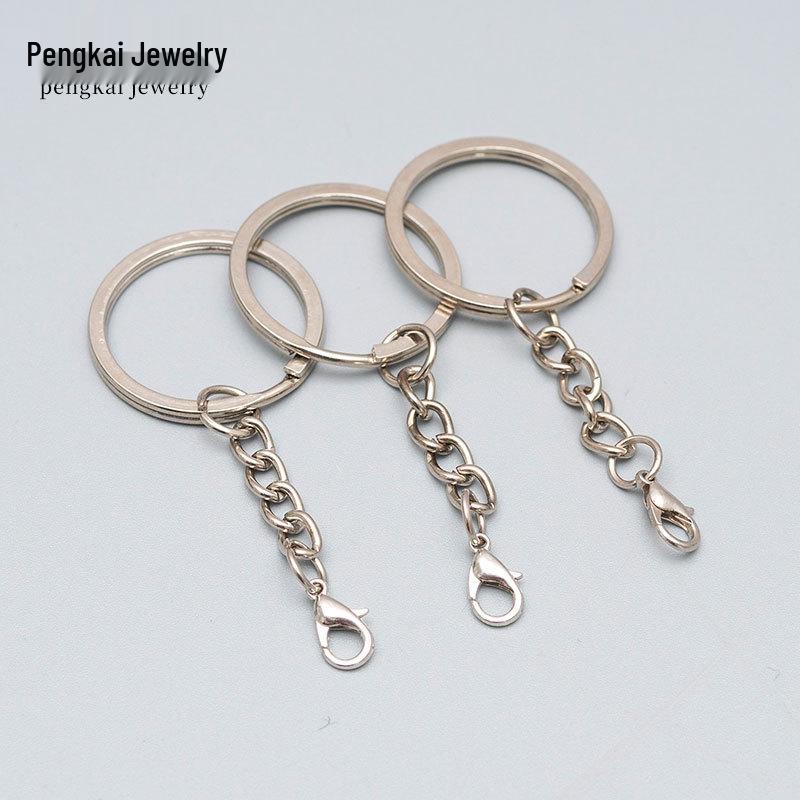 Металлические брелоки с кольцом 30 мм, карабином-лобстером и петлей-подвеской 25 мм