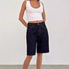 Women's Loose Non Stretch Vintage Denim Midi Pants 7 Pants