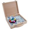 Family Dominoes Game - ENGELHART - Mexican Train Dominoes Double 12 - Wooden Box - 91 Colorful Pieces