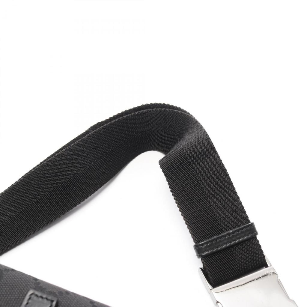 Used GUCCI GG canvas Waist bag Body bag 92543 canvas leather Black Used Women