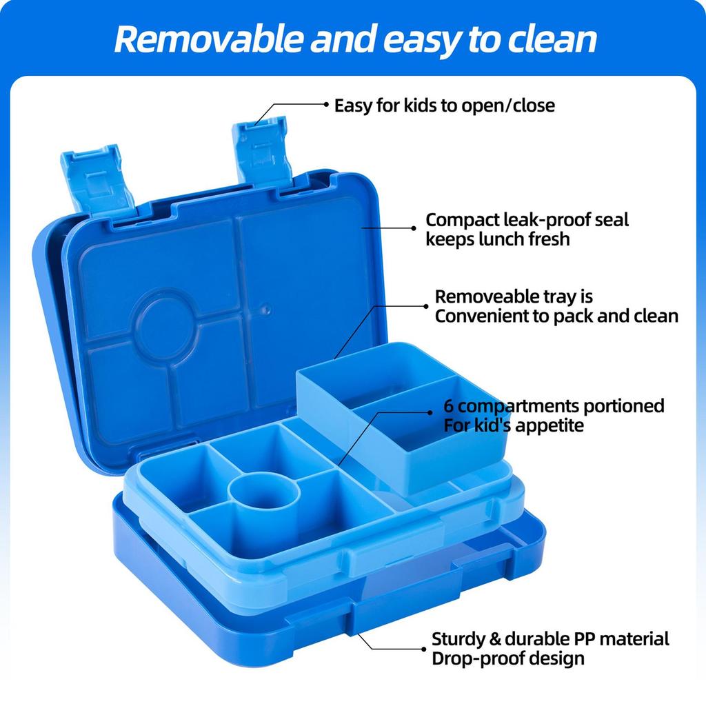 Ланч-бокс бенто с отделениями, контейнер для еды, микроволновка, посудомоечная машина, контейнер для перекуса, для школы, пикника, коробка