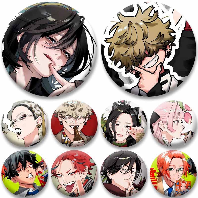 Gokurakugai Anime Enamel Pin Tao Saotome Alma Yoru Round Brooch Badge for Backpack Clothing Cute Cartoon Jewelry Accessory Gift