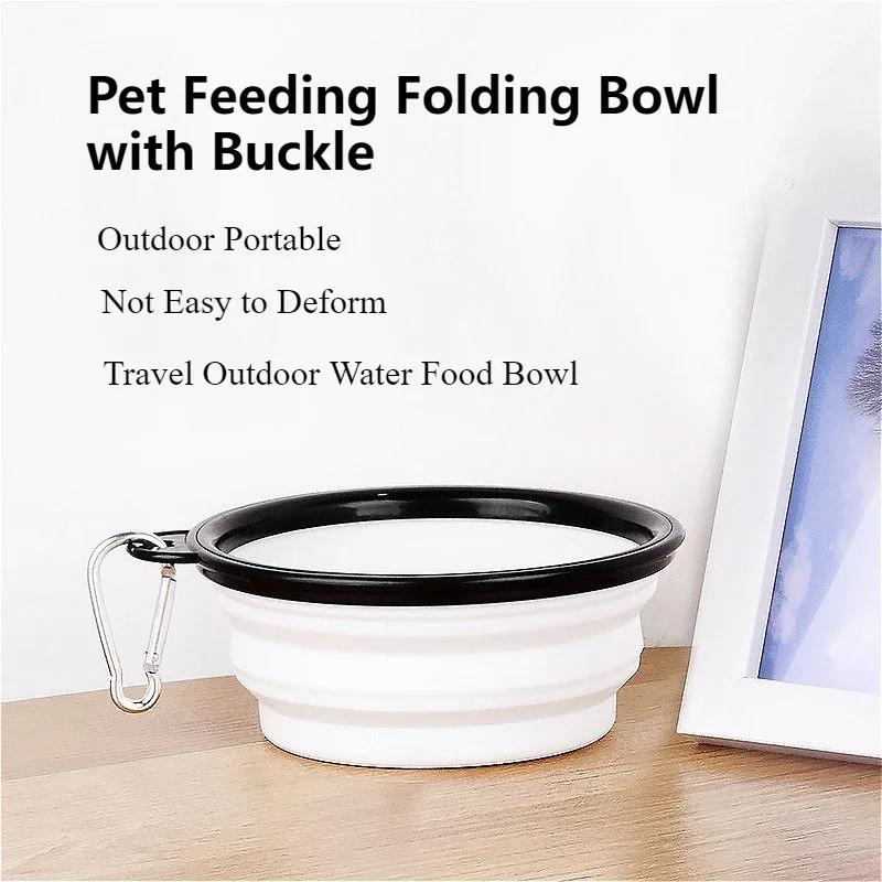 350ml Pet Folding Silicone Bowl Collapsible Outdoor Travel Portable Puppy Food Container Outdoor Feeder Dish Bowl Pet Supplies