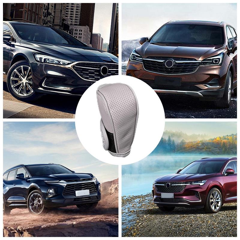 Auto Gear Shift Cover Handbrake Cover Universal PU Leather Automatic Knob Cover Car Shifter Stick Protector Decoration