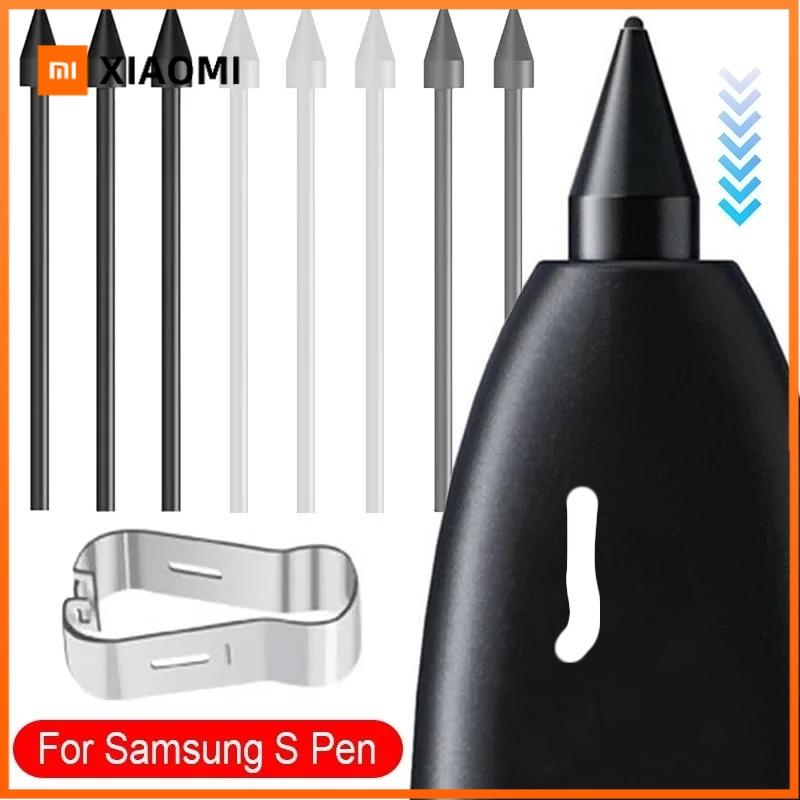 Xiaomi Сменные наконечники для стилуса S Pen с зажимом для Samsung Galaxy S24 S24Ultra Tab S9 S9U S9FE S Pencil Металлический запасной наконечник