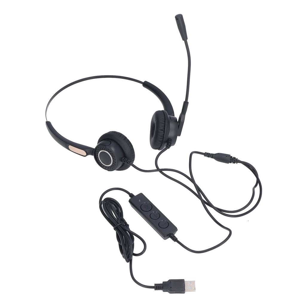 Проводная телефонная гарнитура с шумоподавлением, эргономичная, с регулировкой громкости, USB-компьютерная гарнитура для