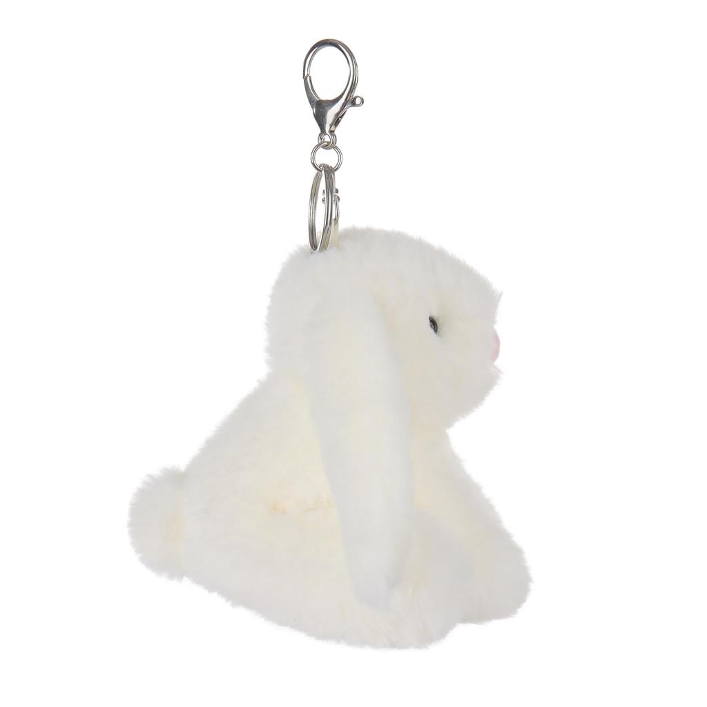 Apricot Lamb Cute White Bunny Soft Keychain Plush Toy, Perfect for Boys and Girls, Fits Kids Backpacks and Purses, 15cm