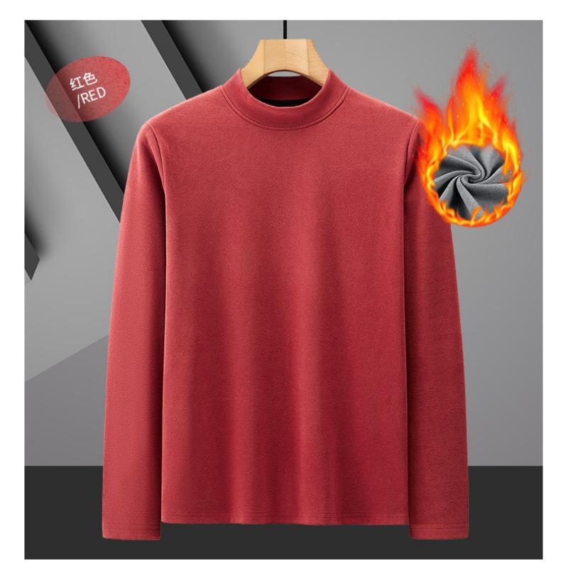 Mens Thick Fleece Sweatshirt Stand Collar Long Sleeve Casual Warm Top