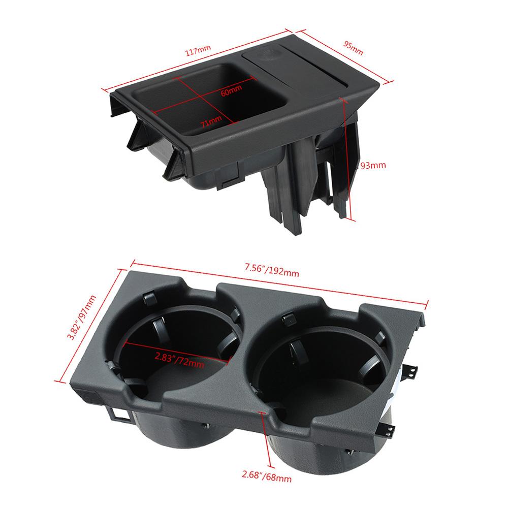 Автомобильный передний центральный консольный подстаканник для напитков + лоток для монет для BMW 3 серии E46 1998 2004 черный