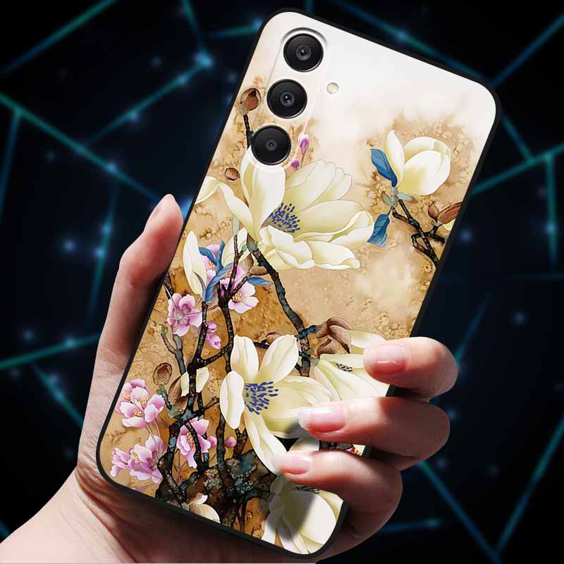 3D Цветочные тисненые чехлы для Samsung A25 A35 A55 5G Мягкие силиконовые чехлы для телефона для Galaxy A25 5G Задняя крышка Ракушка SamsungA55