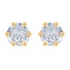 [R4821] - Gold Plated Earrings 'Essentiel' Golden White - 5 Mm
