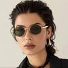 Non-polarized Small Frame Metal Oval Casual Sunglasses Women Fashionable Punk Style Sunglasses